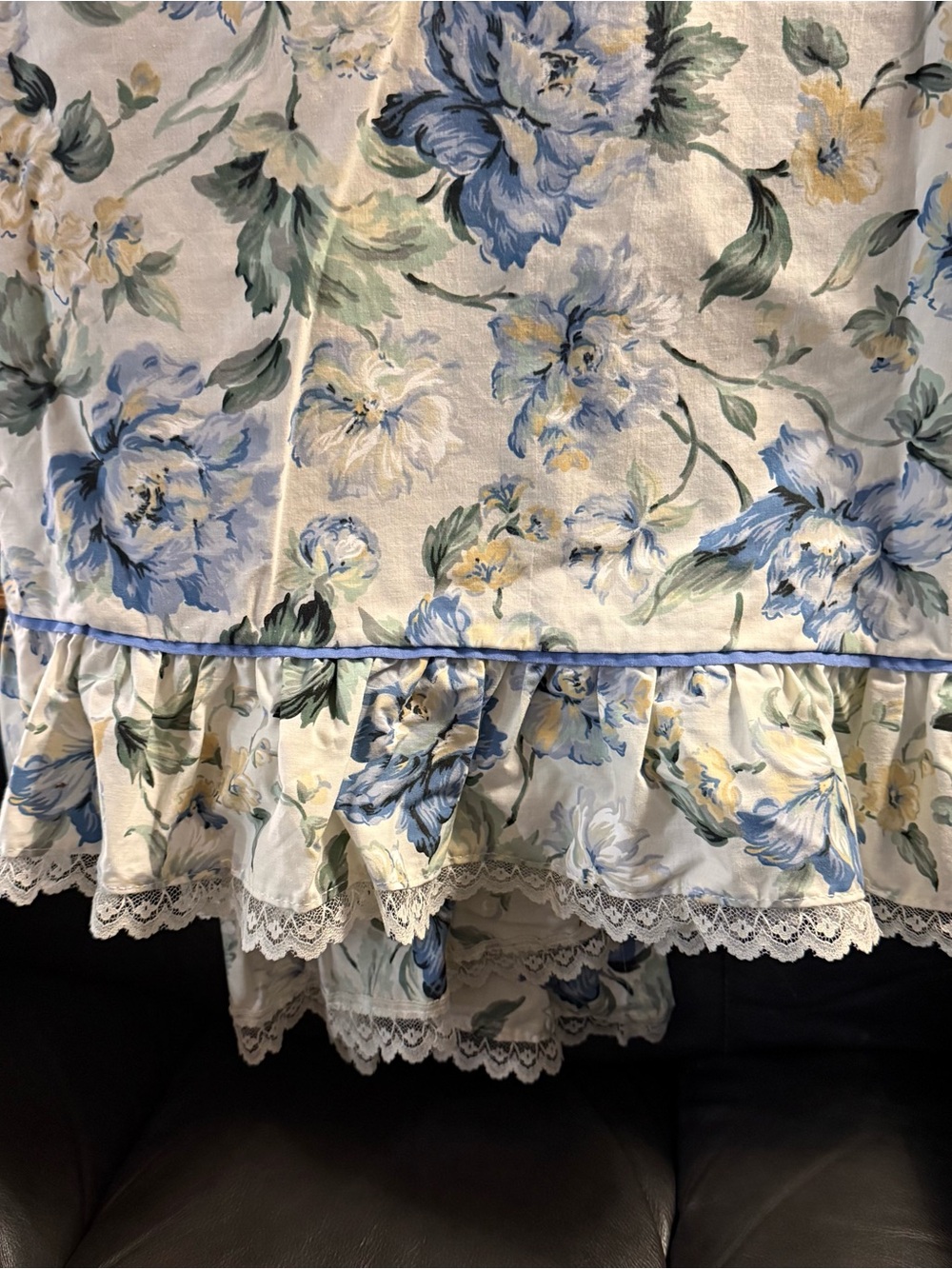 Vintage Springmaid king size floral sheet set ruffle pillowcases Cottagecore - Picture 10 of 13